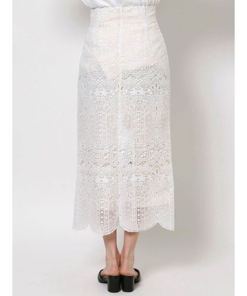 MERCURYDUO（マーキュリーデュオ）の「オーナメントエンブロイダリータイトスカート（スカート・レディース・アイボリー/ミント・SMALL/MEDIUM）」の15枚目の写真