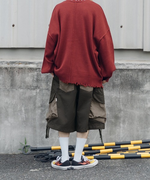 Perushu(ペルーシュ)の「ダメージルーズニットカーディガン(カーディガン/ボレロ・メンズ・ブラック/イエロー/ボルドー/ダークブルー/ブルーグリーン/オレンジ/ダークグリーン/ブルー・MEDIUM/LARGE)」の22枚目の写真