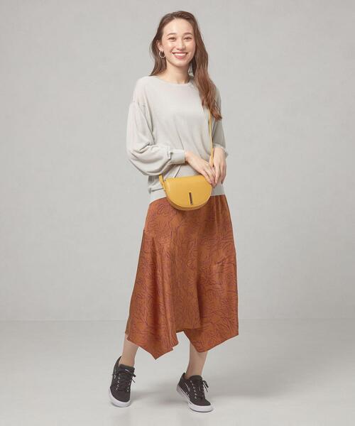 THE STATION STORE(ザ ステーション ストア)の「<ma couleur(マ クルール)>サテン フラワープリント ラッフルスカート(スカート・レディース・ブラック/オレンジ系その他・S/M)」の16枚目の写真