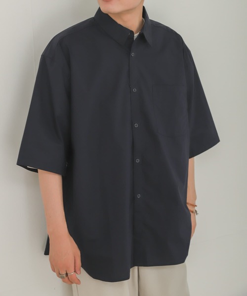 SENSE OF PLACE by URBAN RESEARCH（センスオブプレイスバイアーバンリサーチ）の「タイプライターエクストラルーズシャツ（シャツ/ブラウス・メンズ・ネイビー/ライトブルー/ホワイト・LARGE/MEDIUM）」の4枚目の写真