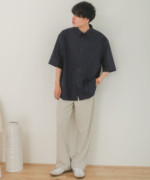 SENSE OF PLACE by URBAN RESEARCH（センスオブプレイスバイアーバンリサーチ）の「タイプライターエクストラルーズシャツ（シャツ/ブラウス・メンズ・ネイビー/ライトブルー/ホワイト・LARGE/MEDIUM）」の22枚目の写真