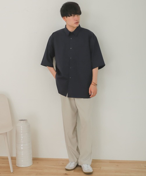 SENSE OF PLACE by URBAN RESEARCH（センスオブプレイスバイアーバンリサーチ）の「タイプライターエクストラルーズシャツ（シャツ/ブラウス・メンズ・ネイビー/ライトブルー/ホワイト・LARGE/MEDIUM）」の14枚目の写真