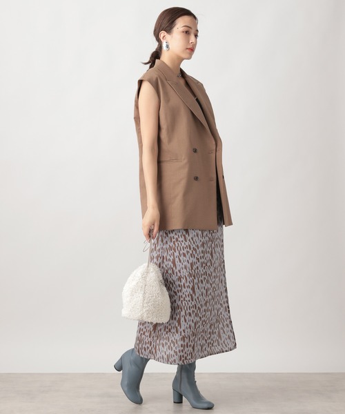 Ezick(エジック)の「カルゼダブルオーバージレ(テーラードジャケット・レディース・サンドグレー/ブラウン・FREE)」の13枚目の写真