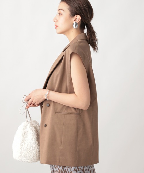 Ezick(エジック)の「カルゼダブルオーバージレ(テーラードジャケット・レディース・サンドグレー/ブラウン・FREE)」の16枚目の写真