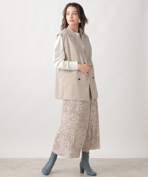 Ezick(エジック)の「カルゼダブルオーバージレ(テーラードジャケット・レディース・サンドグレー/ブラウン・FREE)」の4枚目の写真