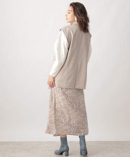 Ezick(エジック)の「カルゼダブルオーバージレ(テーラードジャケット・レディース・サンドグレー/ブラウン・FREE)」の6枚目の写真