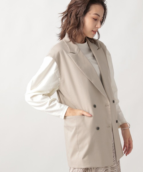 Ezick(エジック)の「カルゼダブルオーバージレ(テーラードジャケット・レディース・サンドグレー/ブラウン・FREE)」の19枚目の写真