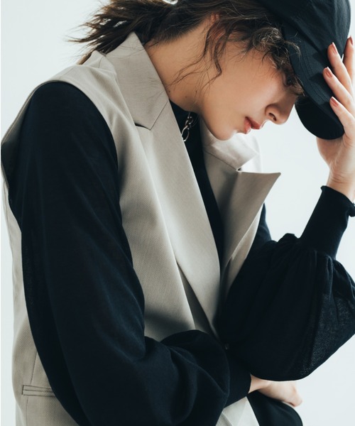 Ezick(エジック)の「カルゼダブルオーバージレ(テーラードジャケット・レディース・サンドグレー/ブラウン・FREE)」の14枚目の写真