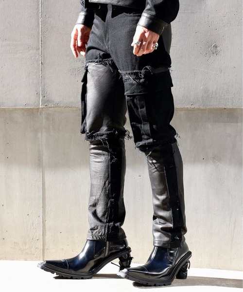 AVALONE（アヴァロン）の「【AVALONE / アヴァロン】TRASH BREEDS COWLEATHER DENIM PANTS（デニムパンツ・メンズ・ホワイト/ブラック・2/1）」の21枚目の写真