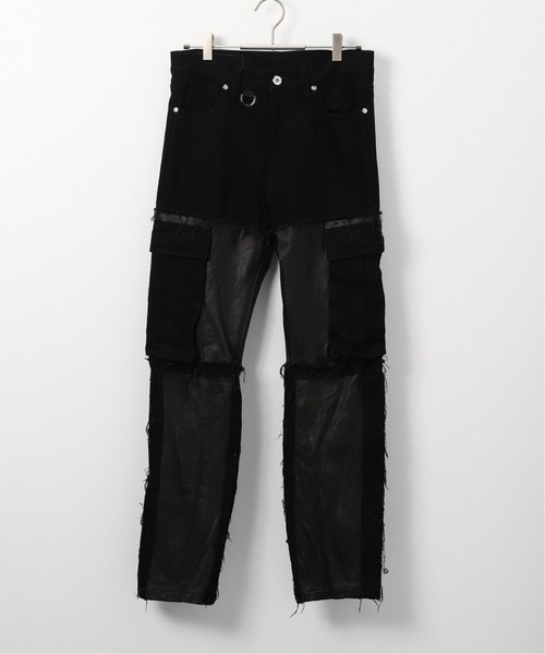 AVALONE（アヴァロン）の「【AVALONE / アヴァロン】TRASH BREEDS COWLEATHER DENIM PANTS（デニムパンツ・メンズ・ホワイト/ブラック・2/1）」の3枚目の写真