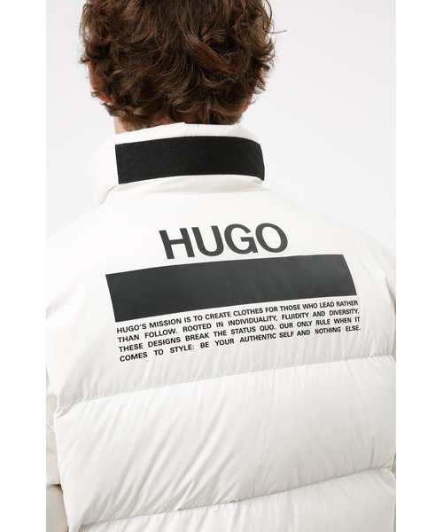 HUGO（ヒューゴ）の「マニフェストロゴ リサイクルマテリアル ダウンジャケット（ダウンジャケット/コート・メンズ・ブラウン/ナチュラル/ブラック・S/M/L/XL）」の11枚目の写真