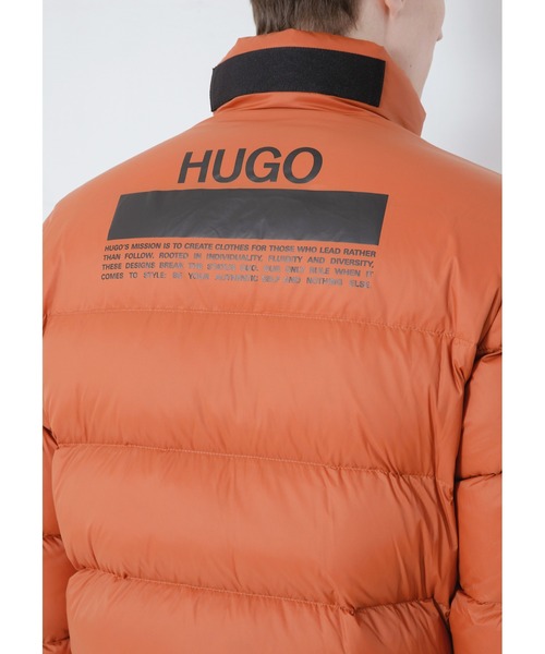 HUGO（ヒューゴ）の「マニフェストロゴ リサイクルマテリアル ダウンジャケット（ダウンジャケット/コート・メンズ・ブラウン/ナチュラル/ブラック・S/M/L/XL）」の18枚目の写真