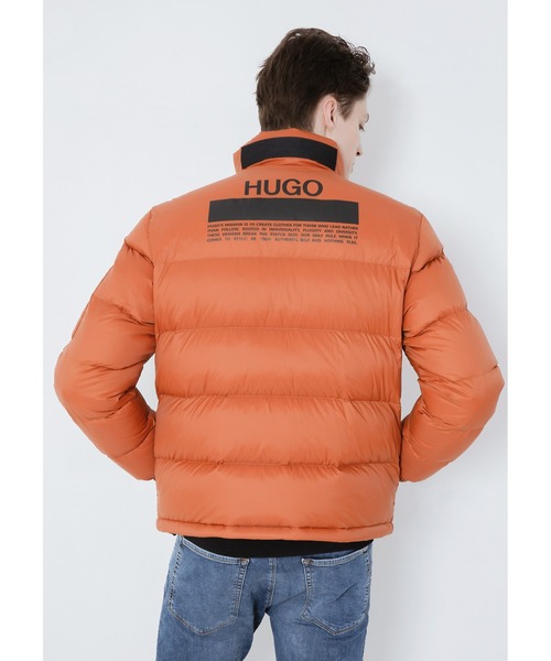 HUGO（ヒューゴ）の「マニフェストロゴ リサイクルマテリアル ダウンジャケット（ダウンジャケット/コート・メンズ・ブラウン/ナチュラル/ブラック・S/M/L/XL）」の17枚目の写真