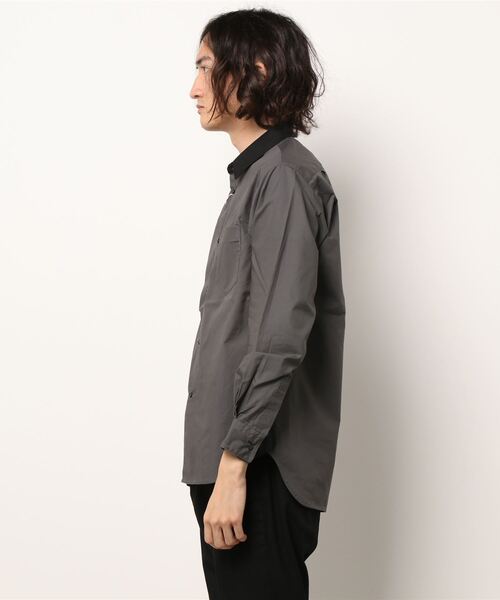 UNION STATION（ユニオンステーション）の「綿ブロード襟バイカラーシャツ（シャツ/ブラウス・メンズ・チャコール/ベージュ/ネイビー・M/L/S）」の6枚目の写真