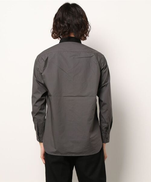 UNION STATION（ユニオンステーション）の「綿ブロード襟バイカラーシャツ（シャツ/ブラウス・メンズ・チャコール/ベージュ/ネイビー・M/L/S）」の9枚目の写真