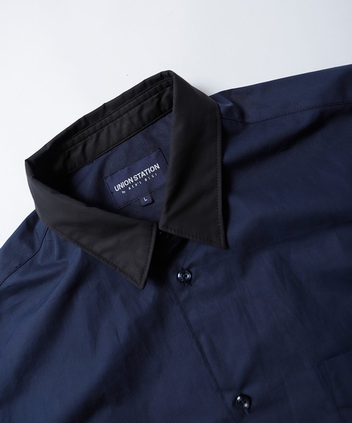 UNION STATION（ユニオンステーション）の「綿ブロード襟バイカラーシャツ（シャツ/ブラウス・メンズ・チャコール/ベージュ/ネイビー・M/L/S）」の10枚目の写真