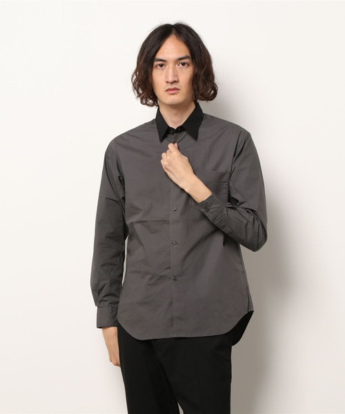 UNION STATION（ユニオンステーション）の「綿ブロード襟バイカラーシャツ（シャツ/ブラウス・メンズ・チャコール/ベージュ/ネイビー・M/L/S）」の11枚目の写真