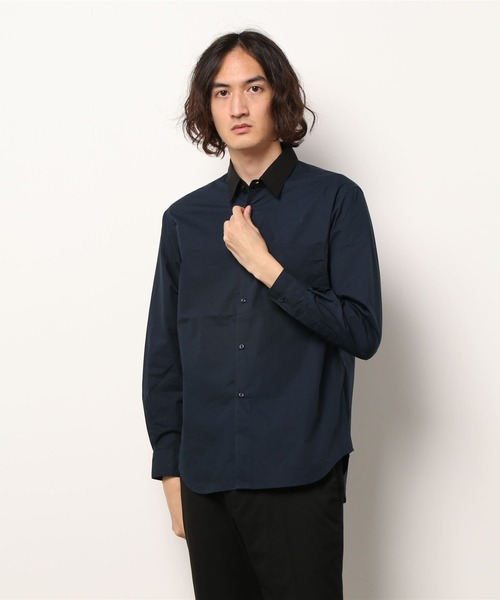 UNION STATION（ユニオンステーション）の「綿ブロード襟バイカラーシャツ（シャツ/ブラウス・メンズ・チャコール/ベージュ/ネイビー・M/L/S）」の12枚目の写真