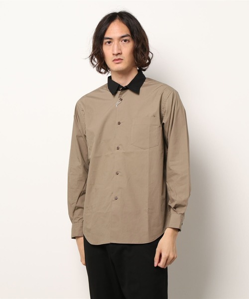 UNION STATION（ユニオンステーション）の「綿ブロード襟バイカラーシャツ（シャツ/ブラウス・メンズ・チャコール/ベージュ/ネイビー・M/L/S）」の13枚目の写真