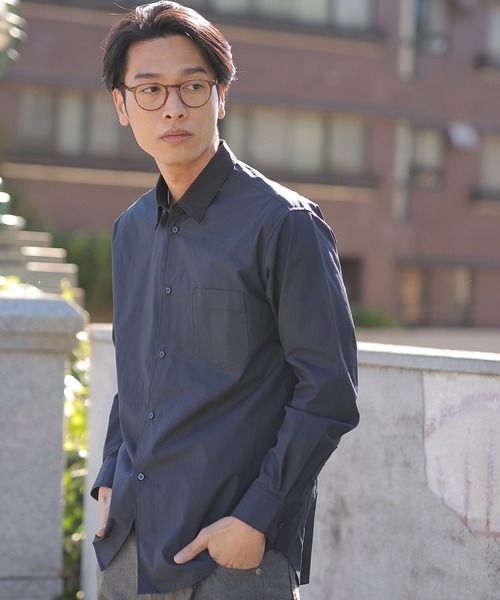 UNION STATION（ユニオンステーション）の「綿ブロード襟バイカラーシャツ（シャツ/ブラウス・メンズ・チャコール/ベージュ/ネイビー・M/L/S）」の18枚目の写真