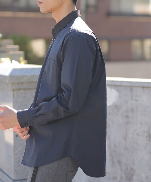 UNION STATION（ユニオンステーション）の「綿ブロード襟バイカラーシャツ（シャツ/ブラウス・メンズ・チャコール/ベージュ/ネイビー・M/L/S）」の19枚目の写真