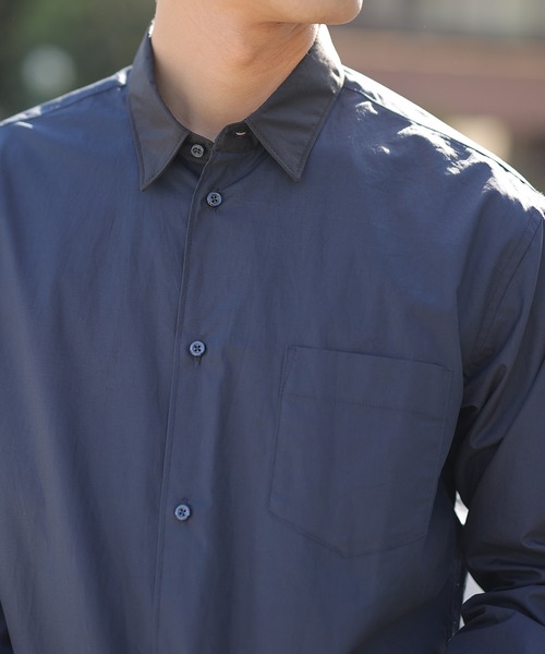 UNION STATION（ユニオンステーション）の「綿ブロード襟バイカラーシャツ（シャツ/ブラウス・メンズ・チャコール/ベージュ/ネイビー・M/L/S）」の21枚目の写真