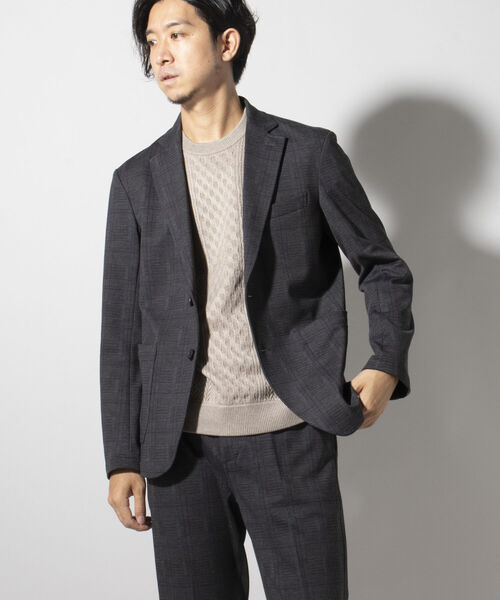 NOLLEY'S goodman（ノーリーズグッドマン）の「プリント ジャージ セットアップ ジャケット（テーラードジャケット・メンズ・ネイビー/ブラック系1・LL/S/M/L）」の9枚目の写真