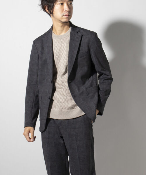 NOLLEY'S goodman（ノーリーズグッドマン）の「プリント ジャージ セットアップ ジャケット（テーラードジャケット・メンズ・ネイビー/ブラック系1・LL/S/M/L）」の20枚目の写真