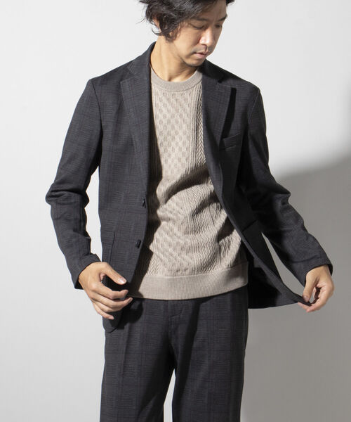 NOLLEY'S goodman（ノーリーズグッドマン）の「プリント ジャージ セットアップ ジャケット（テーラードジャケット・メンズ・ネイビー/ブラック系1・LL/S/M/L）」の12枚目の写真