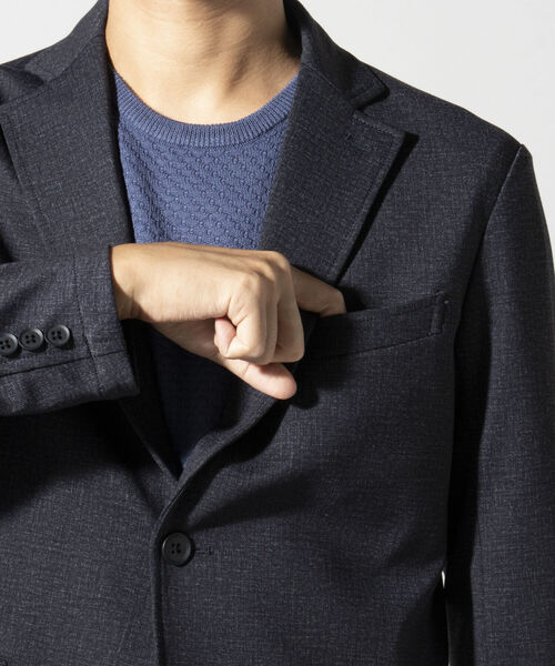 NOLLEY'S goodman（ノーリーズグッドマン）の「プリント ジャージ セットアップ ジャケット（テーラードジャケット・メンズ・ネイビー/ブラック系1・LL/S/M/L）」の4枚目の写真