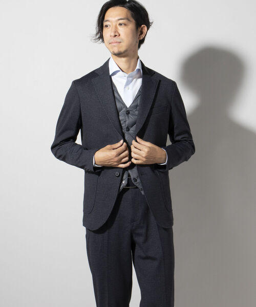 NOLLEY'S goodman（ノーリーズグッドマン）の「プリント ジャージ セットアップ ジャケット（テーラードジャケット・メンズ・ネイビー/ブラック系1・LL/S/M/L）」の21枚目の写真