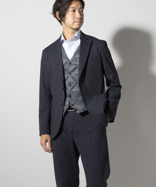 NOLLEY'S goodman（ノーリーズグッドマン）の「プリント ジャージ セットアップ ジャケット（テーラードジャケット・メンズ・ネイビー/ブラック系1・LL/S/M/L）」の8枚目の写真