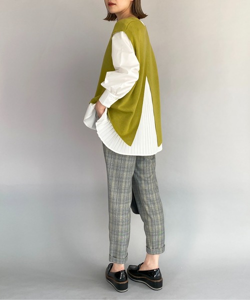 PICCIN(ピッチン)の「【日本製】裏起毛ウエストギャザーチェックパンツ(その他パンツ・レディース・グレー系その他/ブラウン系その他・S/M/L/XS)」の7枚目の写真