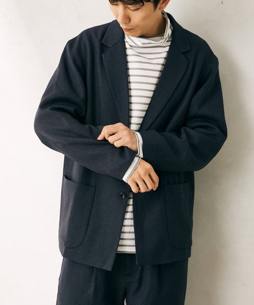 JOURNAL STANDARD relume(ジャーナルスタンダード レリューム)の「TECH TWEED WASHABLE ジャケット(テーラードジャケット・メンズ・ネイビー/ブラウン・SMALL/MEDIUM/LARGE)」の2枚目の写真