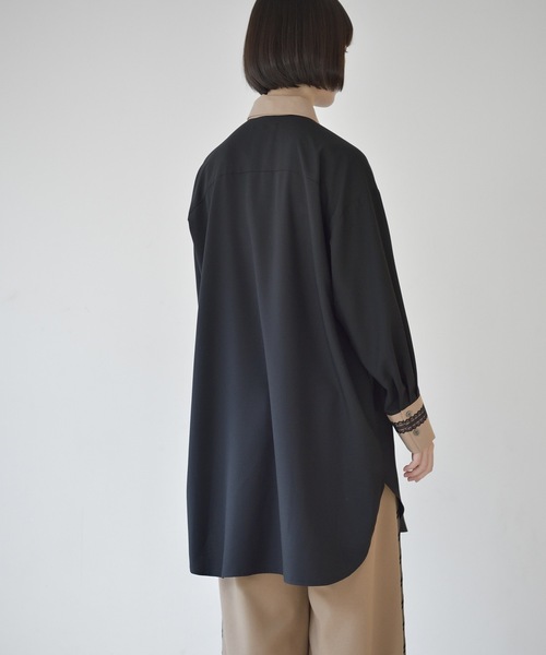 La SRIC（ラスリック）の「La SRIC / レーステープロングシャツ（シャツ/ブラウス・レディース・グレー系その他/キャメル・38）」の13枚目の写真