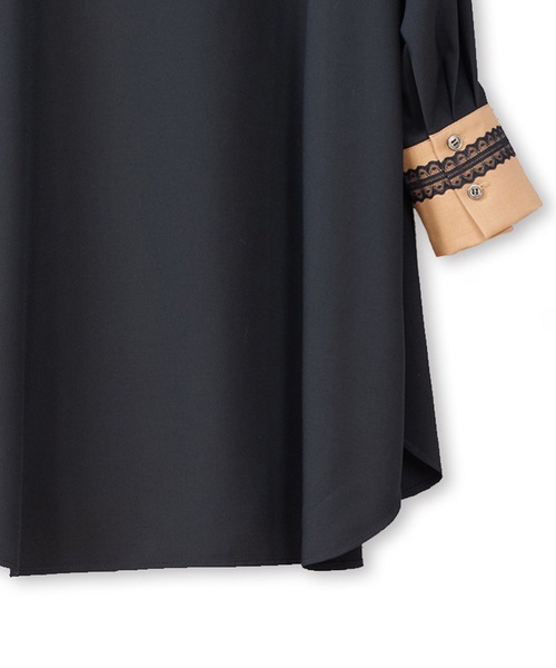 La SRIC（ラスリック）の「La SRIC / レーステープロングシャツ（シャツ/ブラウス・レディース・グレー系その他/キャメル・38）」の7枚目の写真