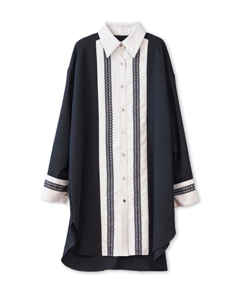 La SRIC（ラスリック）の「La SRIC / レーステープロングシャツ（シャツ/ブラウス・レディース・グレー系その他/キャメル・38）」の8枚目の写真