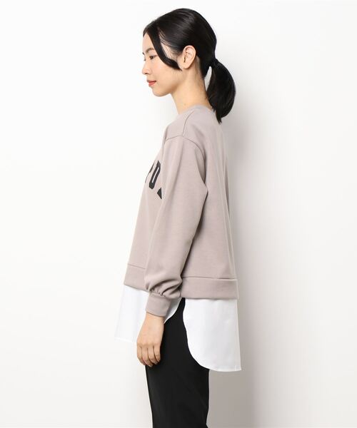 PICCIN(ピッチン)の「異素材切替フロントロゴプルオーバー(Tシャツ/カットソー・レディース・ブラック/グレイッシュベージュ・M/L)」の20枚目の写真