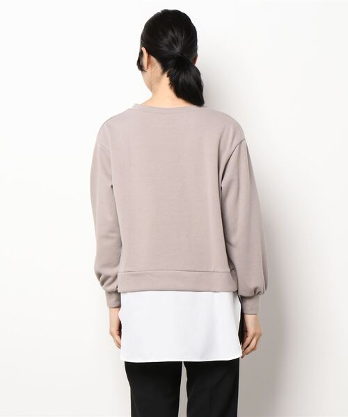 PICCIN(ピッチン)の「異素材切替フロントロゴプルオーバー(Tシャツ/カットソー・レディース・ブラック/グレイッシュベージュ・M/L)」の11枚目の写真