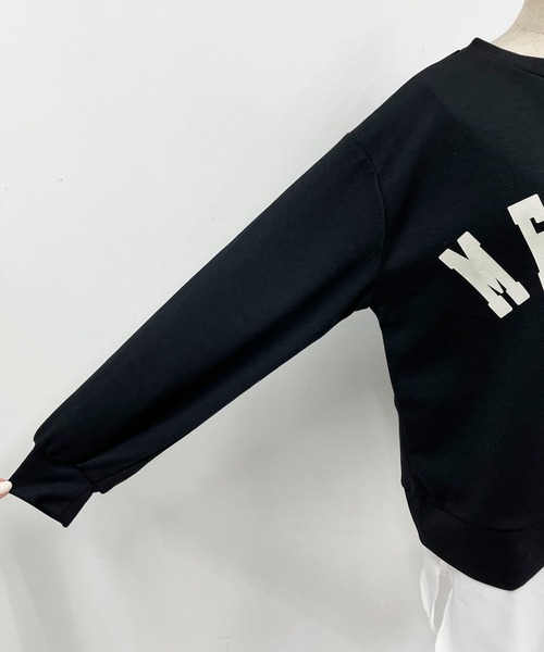 PICCIN(ピッチン)の「異素材切替フロントロゴプルオーバー(Tシャツ/カットソー・レディース・ブラック/グレイッシュベージュ・M/L)」の10枚目の写真