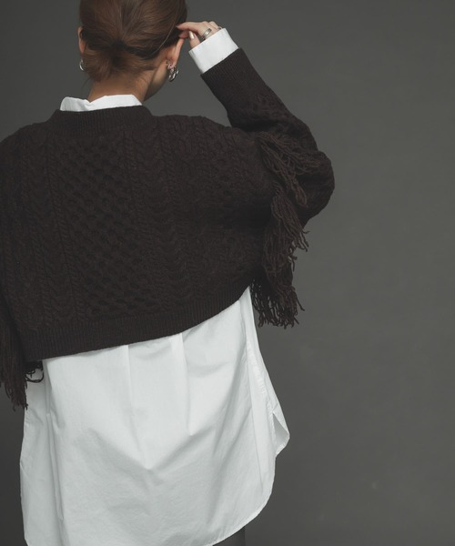 SENSE OF PLACE by URBAN RESEARCH - 【新品★タグ付き】カットフリンジセーター SENSE OF PLACE by URBAN RESEARCH（センスオブプレイスバイ