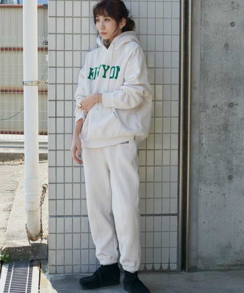 Auntie Rosa Holiday(アンティローザホリデー)の「裏起毛スウェットジョガーパンツ(スウェットパンツ・レディース・グリーン/ライトグレー/アイボリー/ネイビー・FREE)」の10枚目の写真