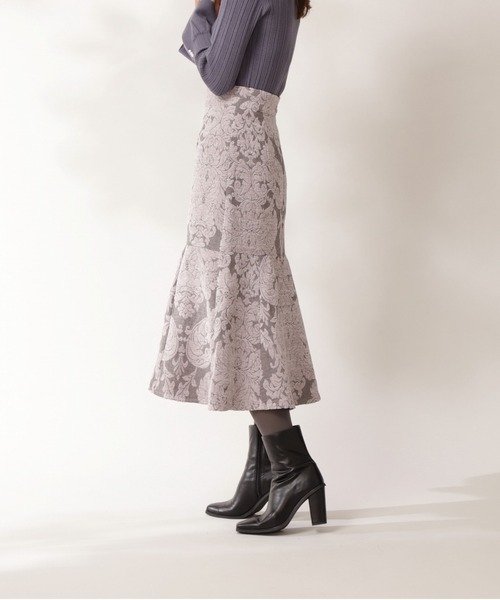 PROPORTION BODY DRESSING（プロポーションボディドレッシング）の「モールジャガードマーメイドスカート / 1211220105（スカート・レディース・グレー/パープル/ワインレッド・SMALL/MEDIUM）」の4枚目の写真