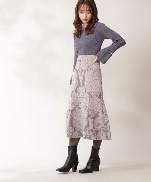 PROPORTION BODY DRESSING（プロポーションボディドレッシング）の「モールジャガードマーメイドスカート / 1211220105（スカート・レディース・グレー/パープル/ワインレッド・SMALL/MEDIUM）」の7枚目の写真