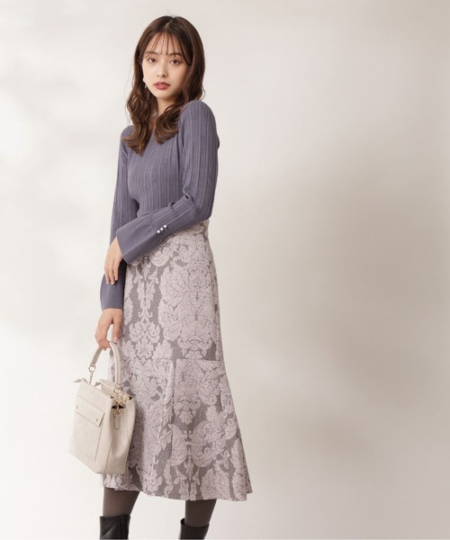 PROPORTION BODY DRESSING（プロポーションボディドレッシング）の「モールジャガードマーメイドスカート / 1211220105（スカート・レディース・グレー/パープル/ワインレッド・SMALL/MEDIUM）」の8枚目の写真