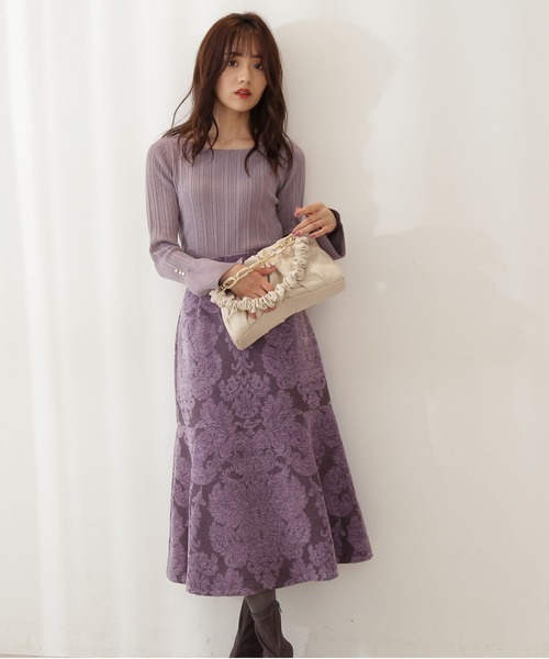 PROPORTION BODY DRESSING（プロポーションボディドレッシング）の「モールジャガードマーメイドスカート / 1211220105（スカート・レディース・グレー/パープル/ワインレッド・SMALL/MEDIUM）」の11枚目の写真