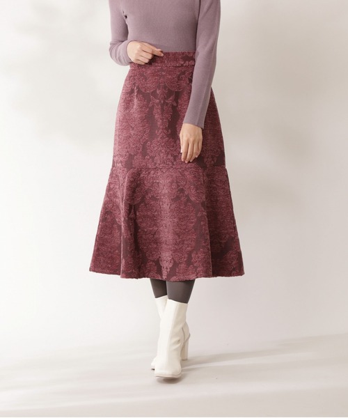 PROPORTION BODY DRESSING（プロポーションボディドレッシング）の「モールジャガードマーメイドスカート / 1211220105（スカート・レディース・グレー/パープル/ワインレッド・SMALL/MEDIUM）」の12枚目の写真