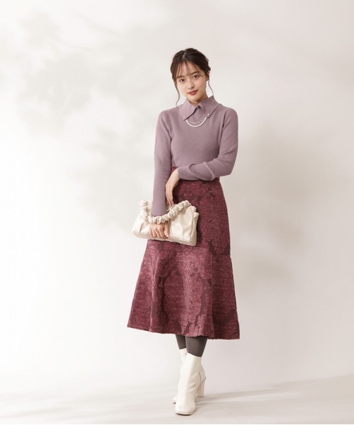 PROPORTION BODY DRESSING（プロポーションボディドレッシング）の「モールジャガードマーメイドスカート / 1211220105（スカート・レディース・グレー/パープル/ワインレッド・SMALL/MEDIUM）」の13枚目の写真