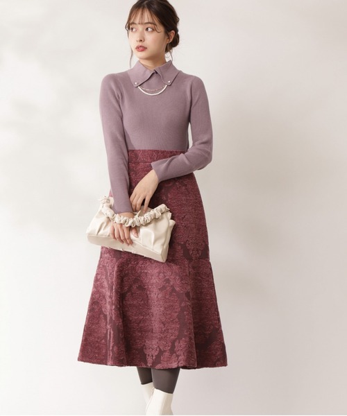 PROPORTION BODY DRESSING（プロポーションボディドレッシング）の「モールジャガードマーメイドスカート / 1211220105（スカート・レディース・グレー/パープル/ワインレッド・SMALL/MEDIUM）」の14枚目の写真