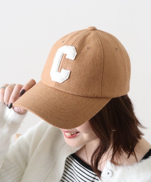 Cheek(チーク)の「ウールライクロゴキャップ(キャップ・レディース・ベージュ/ワイン・FREE)」の1枚目の写真